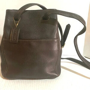 Coach vintage black leather crossbody handbag